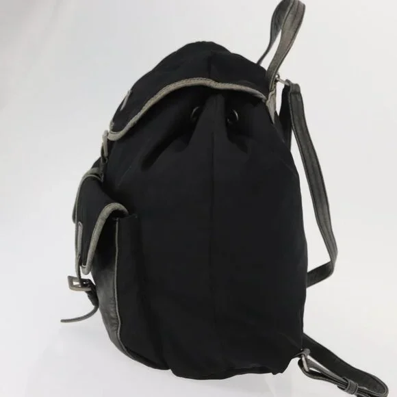PRADA Backpack Nylon Leather Black Silver Auth 151999 - Picture 4 of 16
